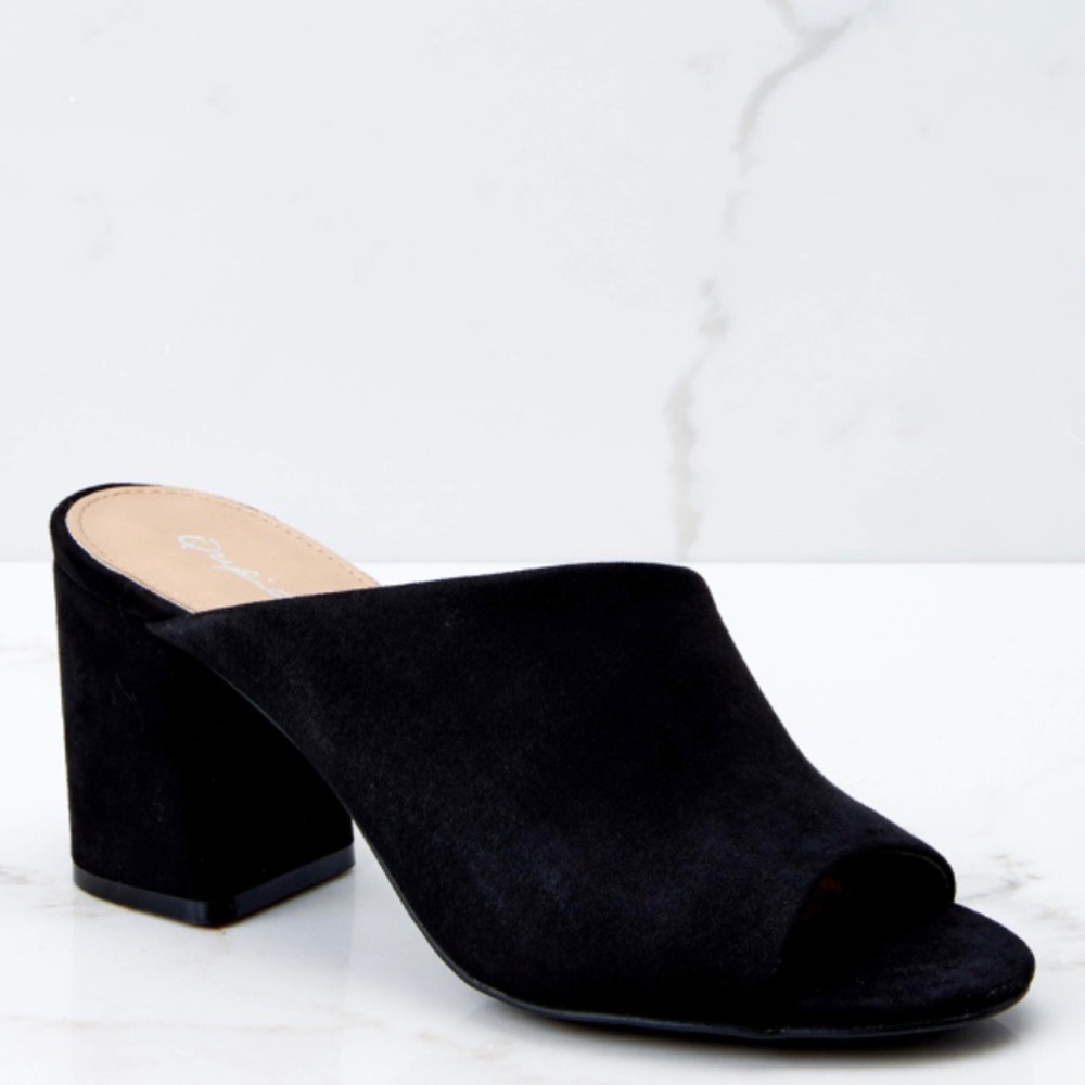 Faux Suede Mules